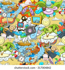 Seamless background summer vector illustration, summer, background, seamless