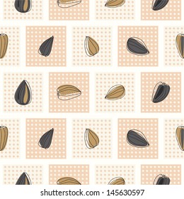 Seamless background with sunflower seeds for textiles, interior design, for book design, website background