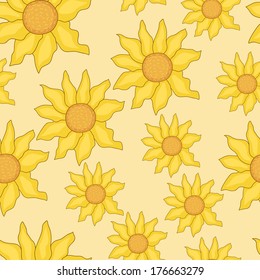 seamless background of sunflowers