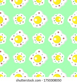 Fondo sin inconvenientes del huevo colgante soleado. Huevo frito. Ilustración vectorial.