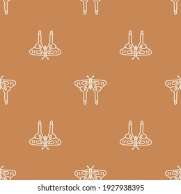 Nahtloser Hintergrund Schwanzschwanz Schmetterling geschlechtsneutrales Muster. Whimsical minimale Erdung 2 Töne Farbe. Kindermädchen oder Boho Cartoon Insektenmode auf dem ganzen Druck.