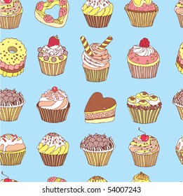 seamless background sweet cakes