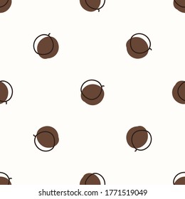 Seamless background sweet passion fruit. Gender neutral kid food pattern. Simple whimsical minimal earthy 2 tone color. Baby nursery wallpaper or boho decorative gardening decor all over print. 
