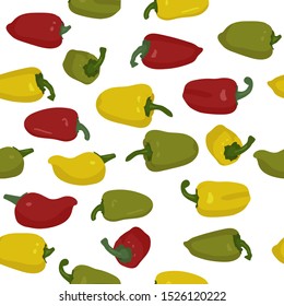 seamless background  sweet peppers set vector illustration
