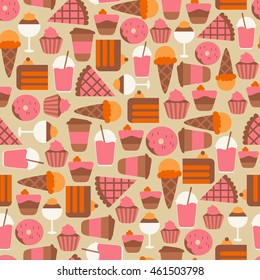 Seamless Background with Sweets and Candies
