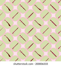 Seamless background with swords