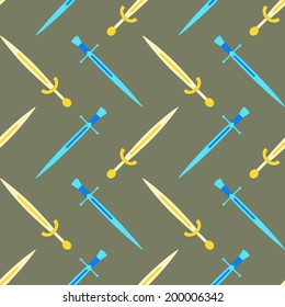Seamless background with swords