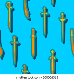 Seamless background with swords