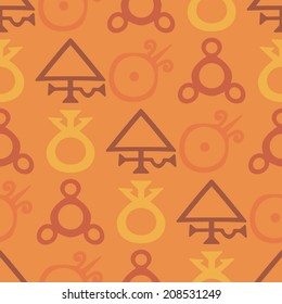 seamless background with symbols of the alchemical processes