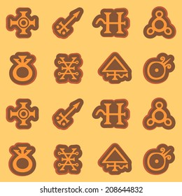 seamless background with symbols of the alchemical processes