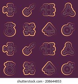 seamless background with symbols of the alchemical processes