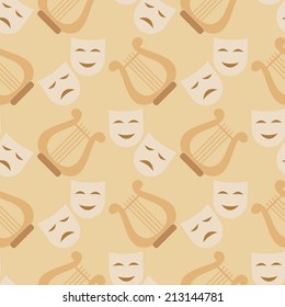 seamless background with symbols of art