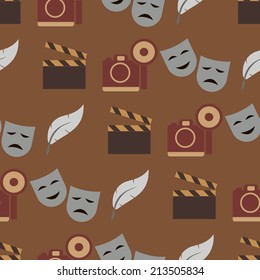 seamless background with symbols of art