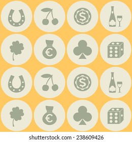 Seamless background with symbols of gambling