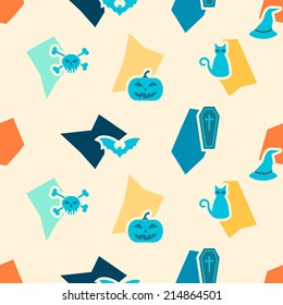 seamless background with symbols of Halloween