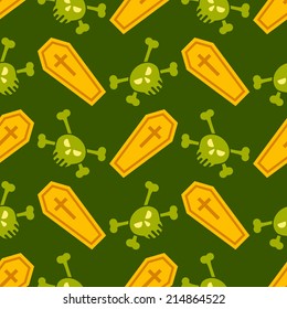 seamless background with symbols of Halloween