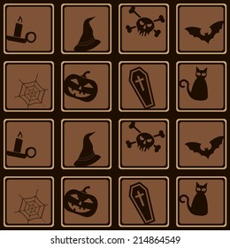 seamless background with symbols of Halloween