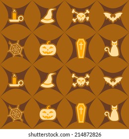 seamless background with symbols of Halloween