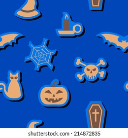 seamless background with symbols of Halloween