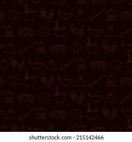 seamless background with symbols of Halloween