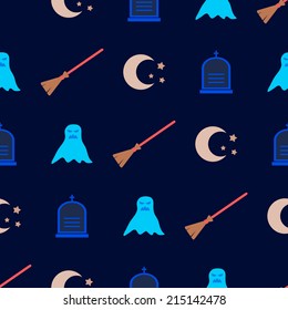 seamless background with symbols of Halloween