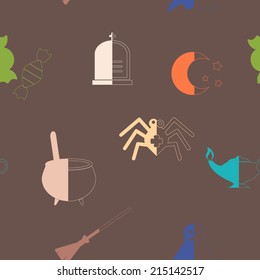 seamless background with symbols of Halloween