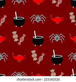 seamless background with symbols of Halloween