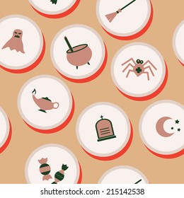 seamless background with symbols of Halloween