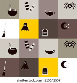 seamless background with symbols of Halloween