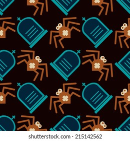 seamless background with symbols of Halloween