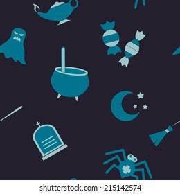 seamless background with symbols of Halloween