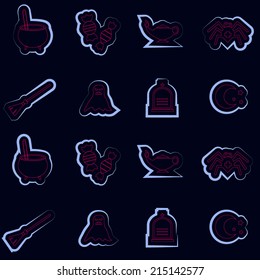 seamless background with symbols of Halloween