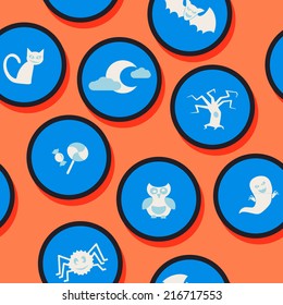 seamless background with symbols of Halloween