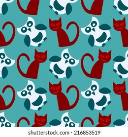 seamless background with symbols of Halloween