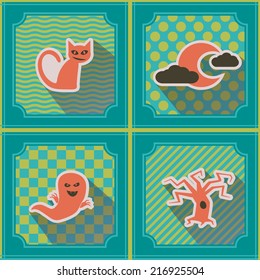 seamless background with symbols of Halloween
