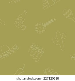 seamless background with symbols of Mexico