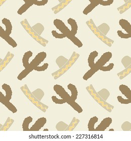 seamless background with symbols of Mexico