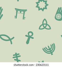 seamless background with symbols of religion