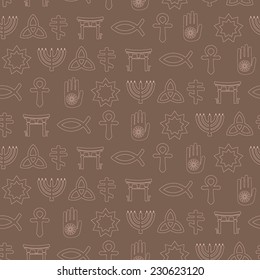 seamless background with symbols of religion