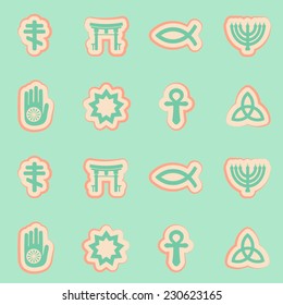 seamless background with symbols of religion
