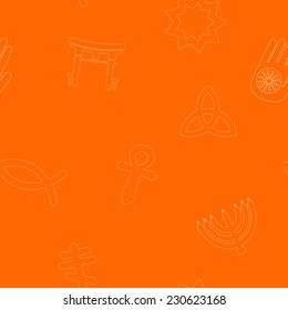 seamless background with symbols of religion
