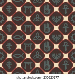 seamless background with symbols of religion