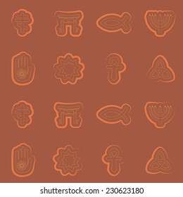 seamless background with symbols of religion