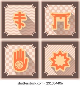 seamless background with symbols of religion