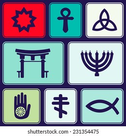 seamless background with symbols of religion