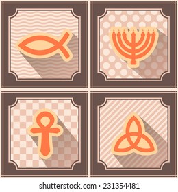 seamless background with symbols of religion