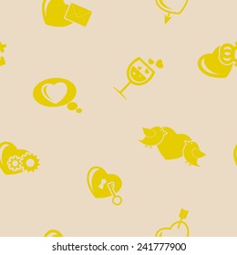 seamless background  with symbols of Valentine's Day for your design