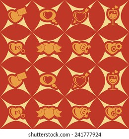 seamless background with symbols of Valentine's Day for your design