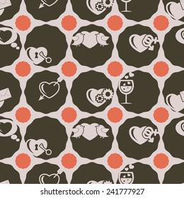 seamless background with symbols of Valentine's Day for your design