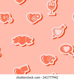seamless background with symbols of Valentine's Day for your design